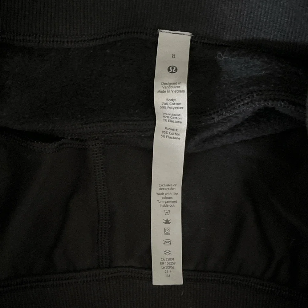 Lululemon Braided Detail Joggers Sweatpants Womens 8 Elastic Waist Pockets Black